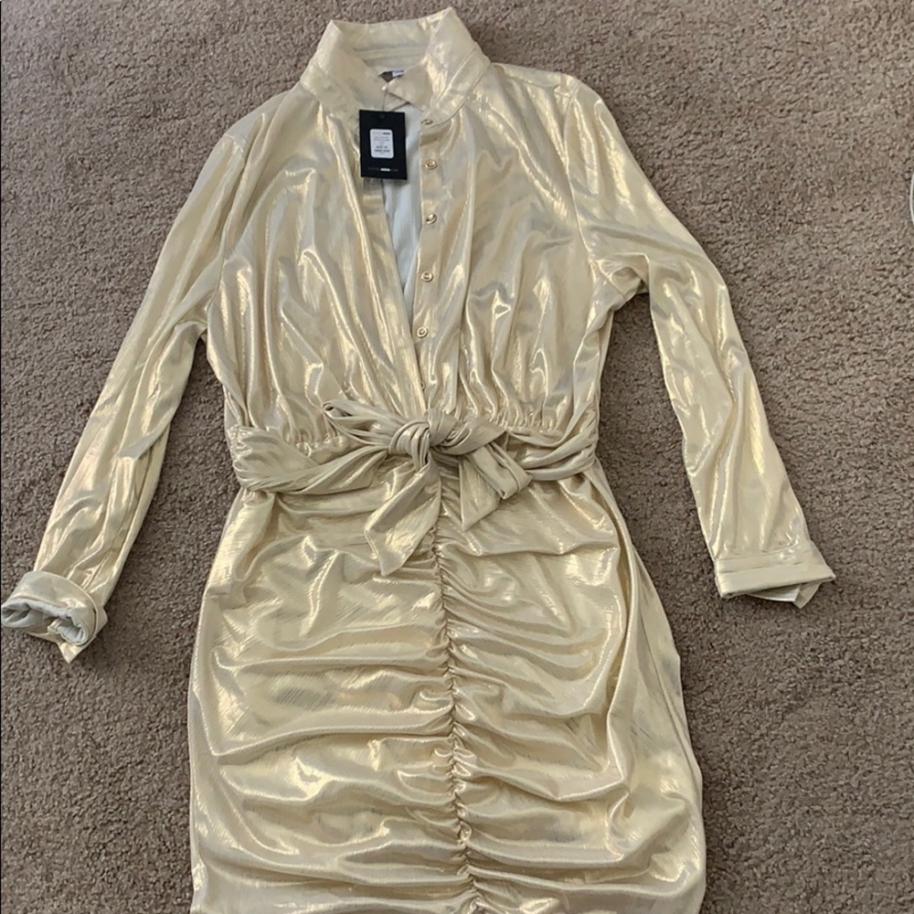 Your Favorite Girl Mini Dress - Gold